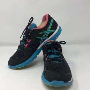 Asics Black, Blue, and Pink FluidAxis Gel Craze Women’s Running Shoe Size 9.5